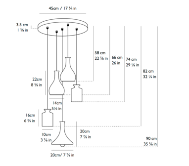 Decanterlight Chandelier 5 piece hanglamp Lee Broom 