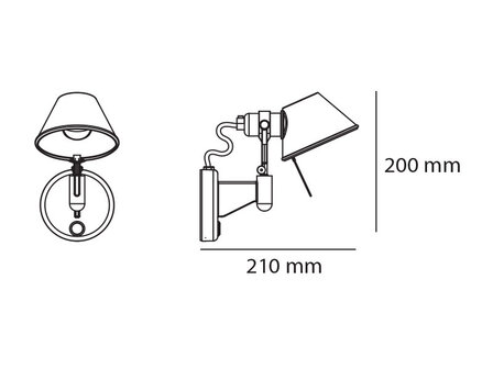 Tolomeo micro faretto led wandlamp Artemide 