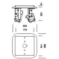 Bang 4 gu10 square opbouwspot TossB 