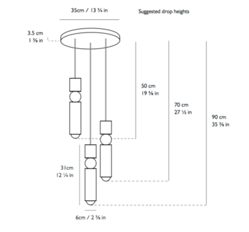 Fulcrum Chandelier set van 3 hanglamp Lee Broom