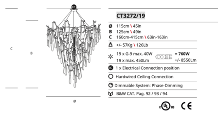 Aqua 19L &Oslash; 115 cm hanglamp Serip  