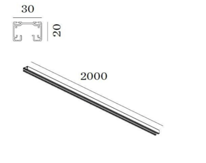 Track 1-fase surface 2 meter rail Wever &amp; Ducre 