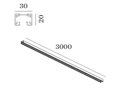 Track 1-fase surface 3 meter rail Wever &amp; Ducre 