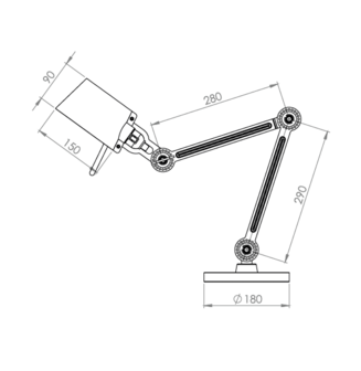 Bolt desk small 2 arm foot tafellamp Tonone