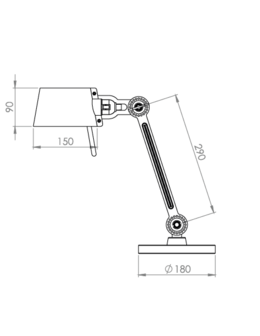 Bolt desk small 1 arm clamp tafellamp Tonone