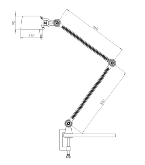 Bolt desk 2 arm clamp tafellamp Tonone