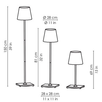 Poldina Pro XXL portable vloerlamp Zafferano 