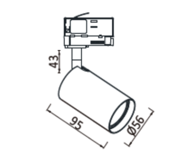 Tub 3 fase GU10 trackspot Mvlights