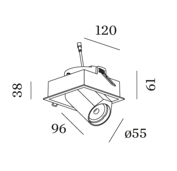 Bliek Square 1.0 LED inbouwspot Wever &amp; Ducre 