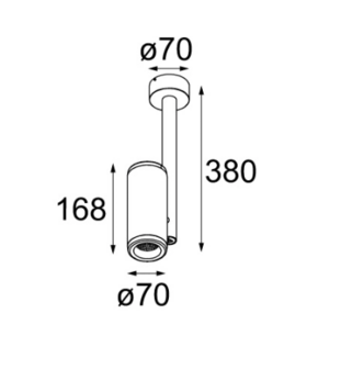 M&eacute;dard 70 stretched 1x led tre dim gi opbouwspot Modular