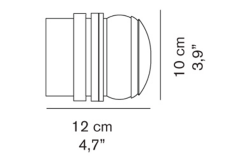 Fresnel 1148/LBT LED IP44 plafond/wandlamp Oluce 
