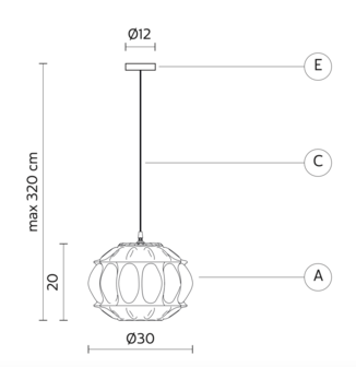 Ginger SE116 1A outdoor hanglamp Karman Italia 