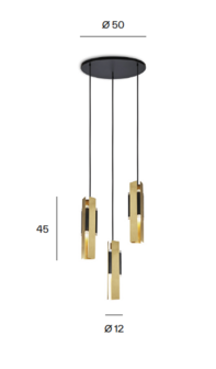 559.13 Excalibur Chandelier 3 hanglamp Tooy