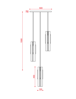 559.13 Excalibur Chandelier 3 hanglamp Tooy