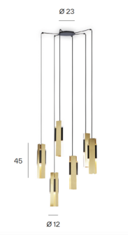 559.26 Excalibur Chandelier 6 hanglamp Tooy