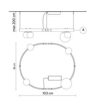 Stant SE264 &Oslash;103 cm&nbsp;hanglamp Karman Italia 