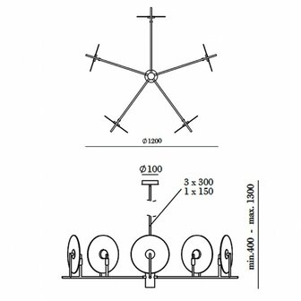 Erto C1257/5&nbsp;hanglamp Aromas 