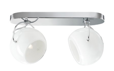 Beluga white d57 2 lichts plafondlamp Fabbian 