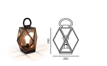 Muse lantern small batterij outdoor Contardi
