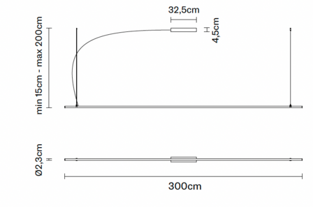 Freeline F44 300 cm hanglamp Fabbian