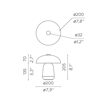 Ongo batterij portable tafellamp Contardi