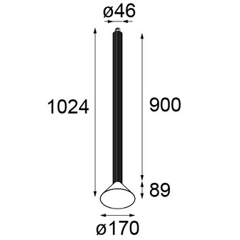 Extruded 900mm LED hanglamp Modular