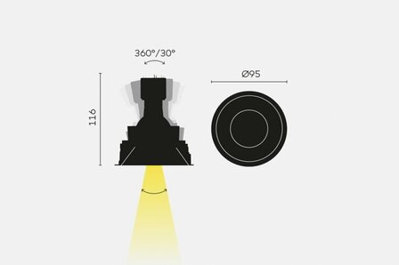 Aplis 80 directional gu10 inbouwspot Kreon