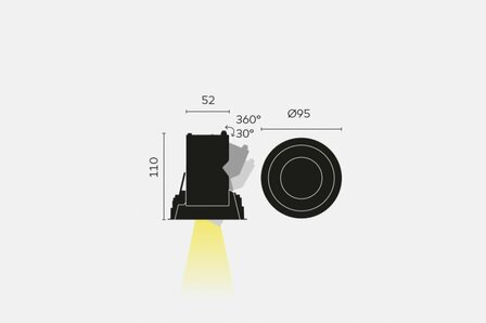 Ato 80 Single LED inbouwspot Kreon