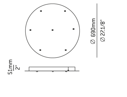 Flow 7 canopy rond T-3736S hanglamp Estiluz 