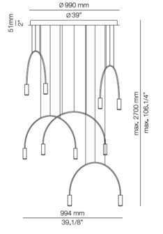 Volta R100S.5D hanglamp Estiluz 