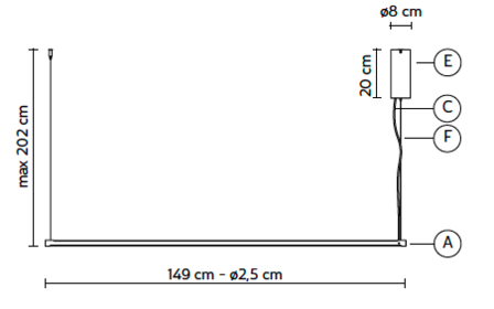 Cupido 149 cm hanglamp Karman Italia 