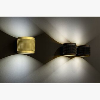 Orbit Punk led black-gold wandlamp Deltalight 