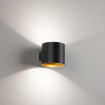 Orbit Led black-gold wandlamp Deltalight 