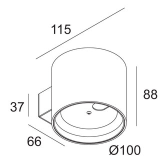 Orbit led white-white wandlamp Deltalight 