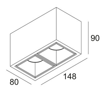 Boxy 2 L+ 92733 DIM8  IP53 opbouwspot Deltalight