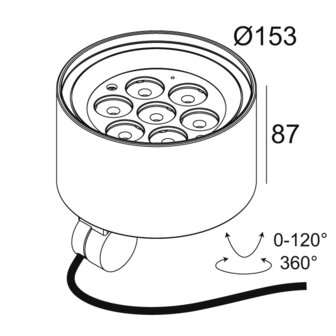 Frax mb superspot 9308 IP65 wandlamp outdoor Deltalight