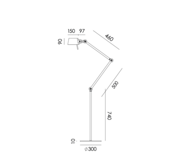 Bolt 2 arm floor vloerlamp Tonone