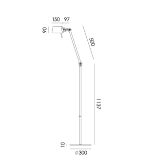 Bolt 1 arm floor long vloerlamp Tonone