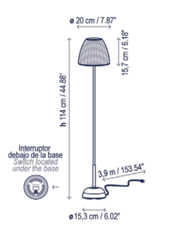 Atticus p/114 outdoor vloerlamp Bover