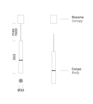 Beam Stick Glass H200 hanglamp Olev