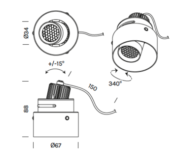 Tiny Adjustable Ghost inbouwspot Olev