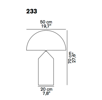 Atollo 233 NK nickel tafellamp Oluce 