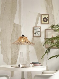 Ibiza L 65x20 black/natural hanglamp Good &amp; Mojo 