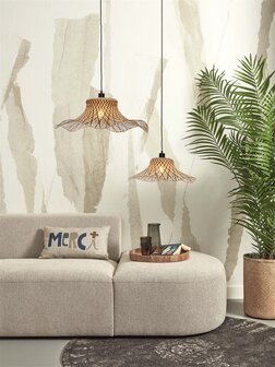 Ibiza L 65x20 black/natural hanglamp Good &amp; Mojo 