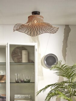 Ibiza wavy L black/natural plafondlamp Good &amp; Mojo 