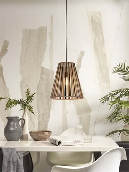 Merapi tapered L black/natural hanglamp Good &amp; Mojo 