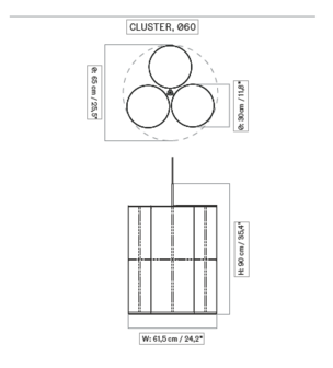 Hashira Raw pendant &Oslash;65 cluster hanglamp Audo