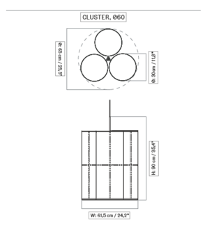 Hashira Raw pendant &Oslash;60 cluster hanglamp Audo