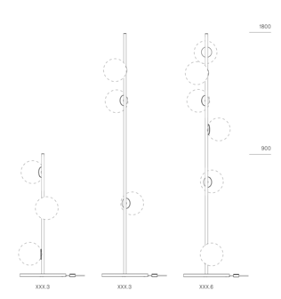 38,3V Floor short brass vloerlamp Bocci