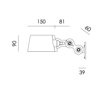 Bolt wall sidefit mini wandlamp Tonone